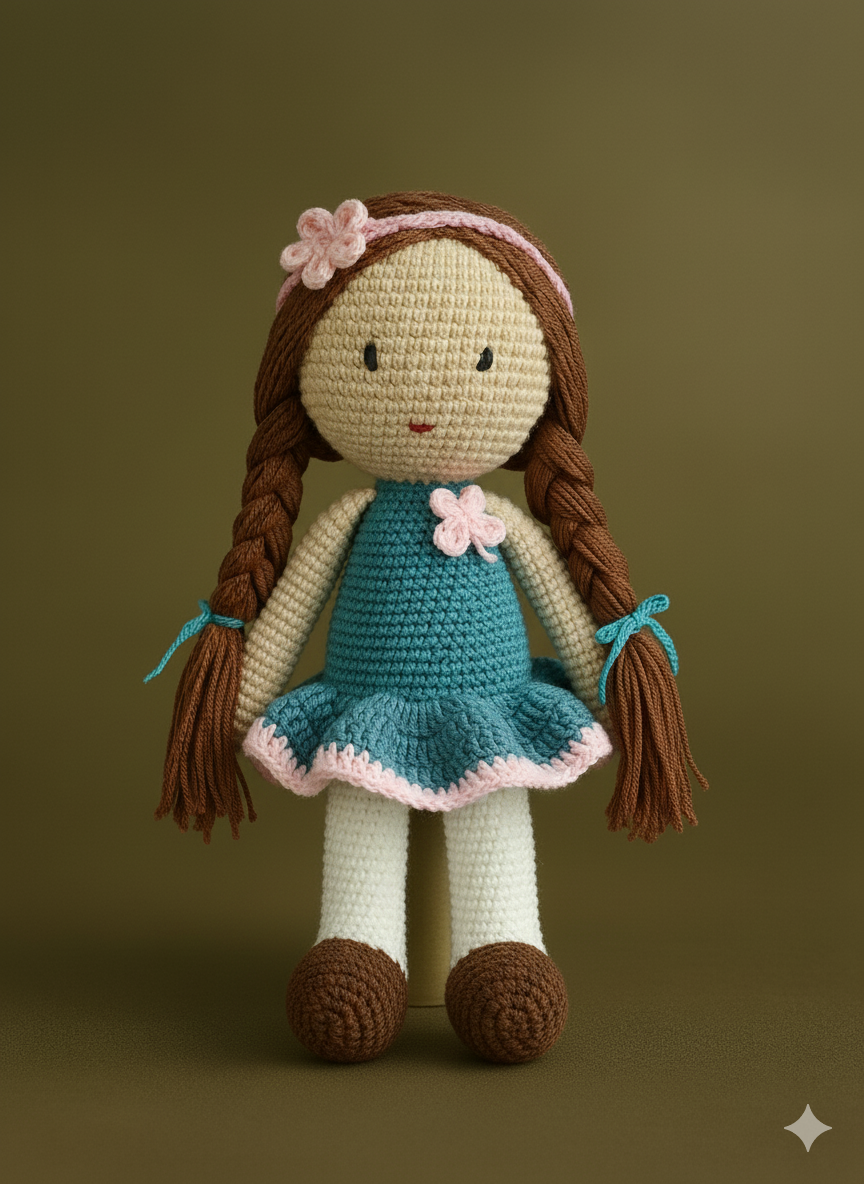 Handmade Crochet Doll- 35 cm