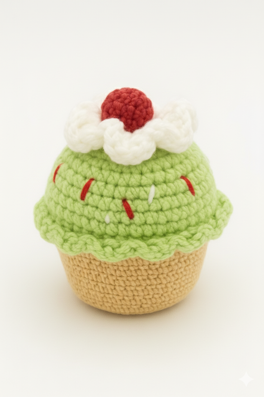 Handmade Crochet Cupcake - 10 cm