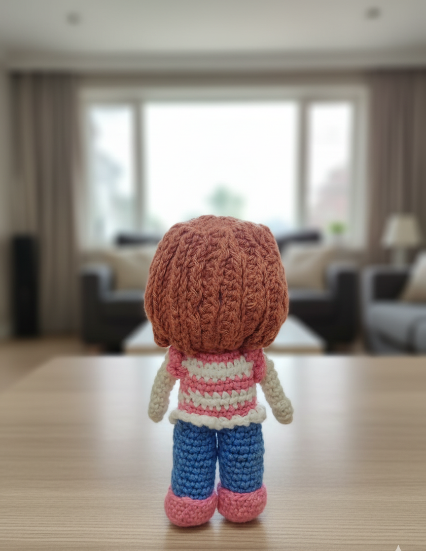 Handmade Crochet Pocket boy doll- 14 cm