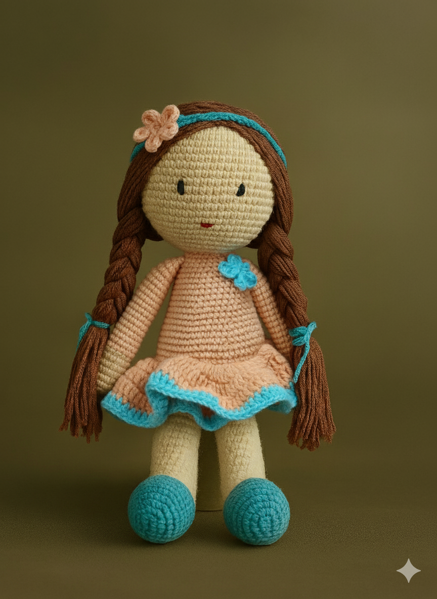 Handmade Crochet Doll- 35 cm