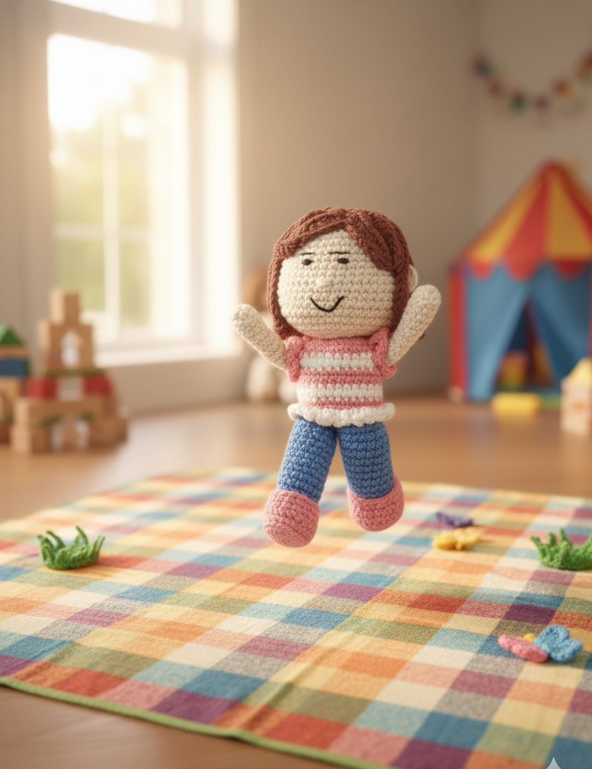 Handmade Crochet Pocket boy doll- 14 cm
