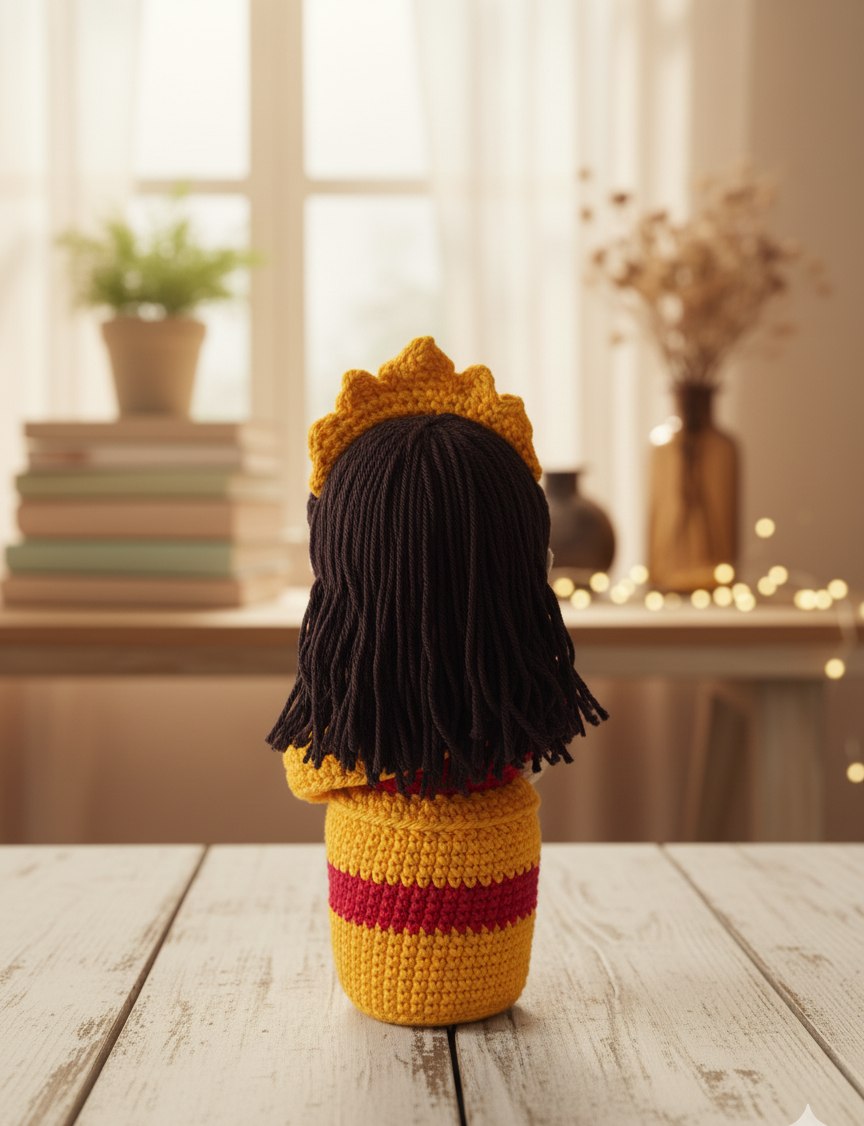 Handmade Crochet Goddess Idol Goodie/Wish Basket - 18 cm