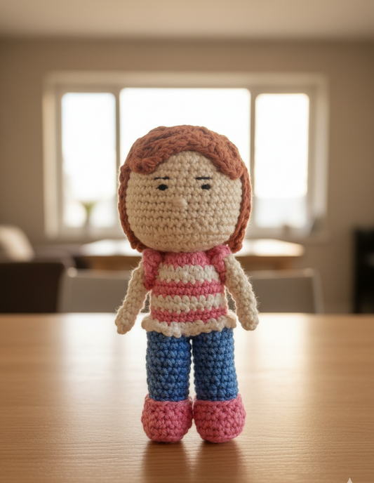 Handmade Crochet Pocket boy doll- 14 cm