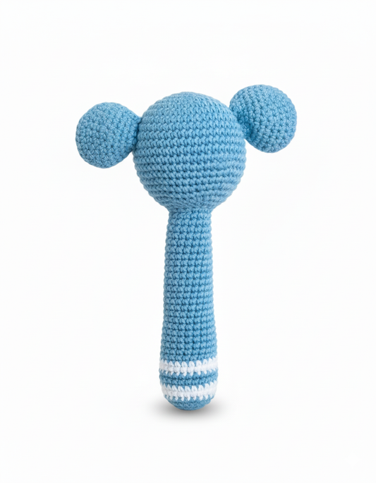 Handmade Crochet Elephant Rattle - 15 cm
