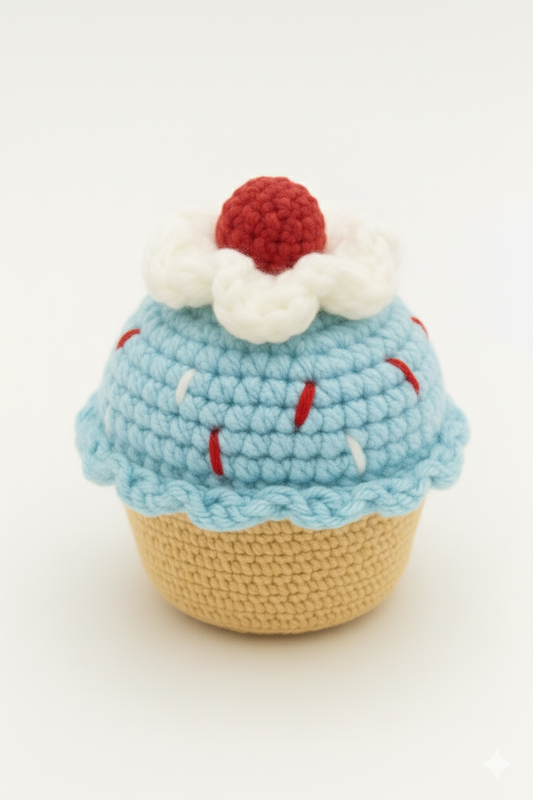 Handmade Crochet Cupcake - 10 cm
