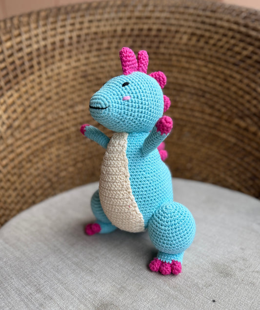 Handmade Crochet Dinosaur Soft Toy - 25 cm
