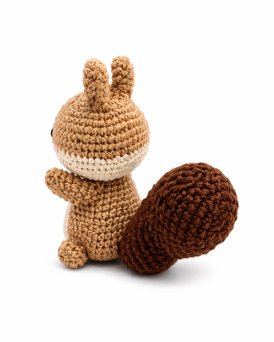 Handmade Crochet Squirrel Plush Toy - 10 cm