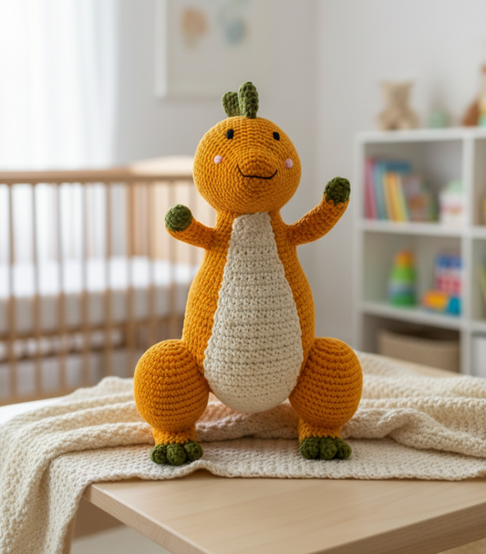 Handmade Crochet Dinosaur Soft Toy - 25 cm
