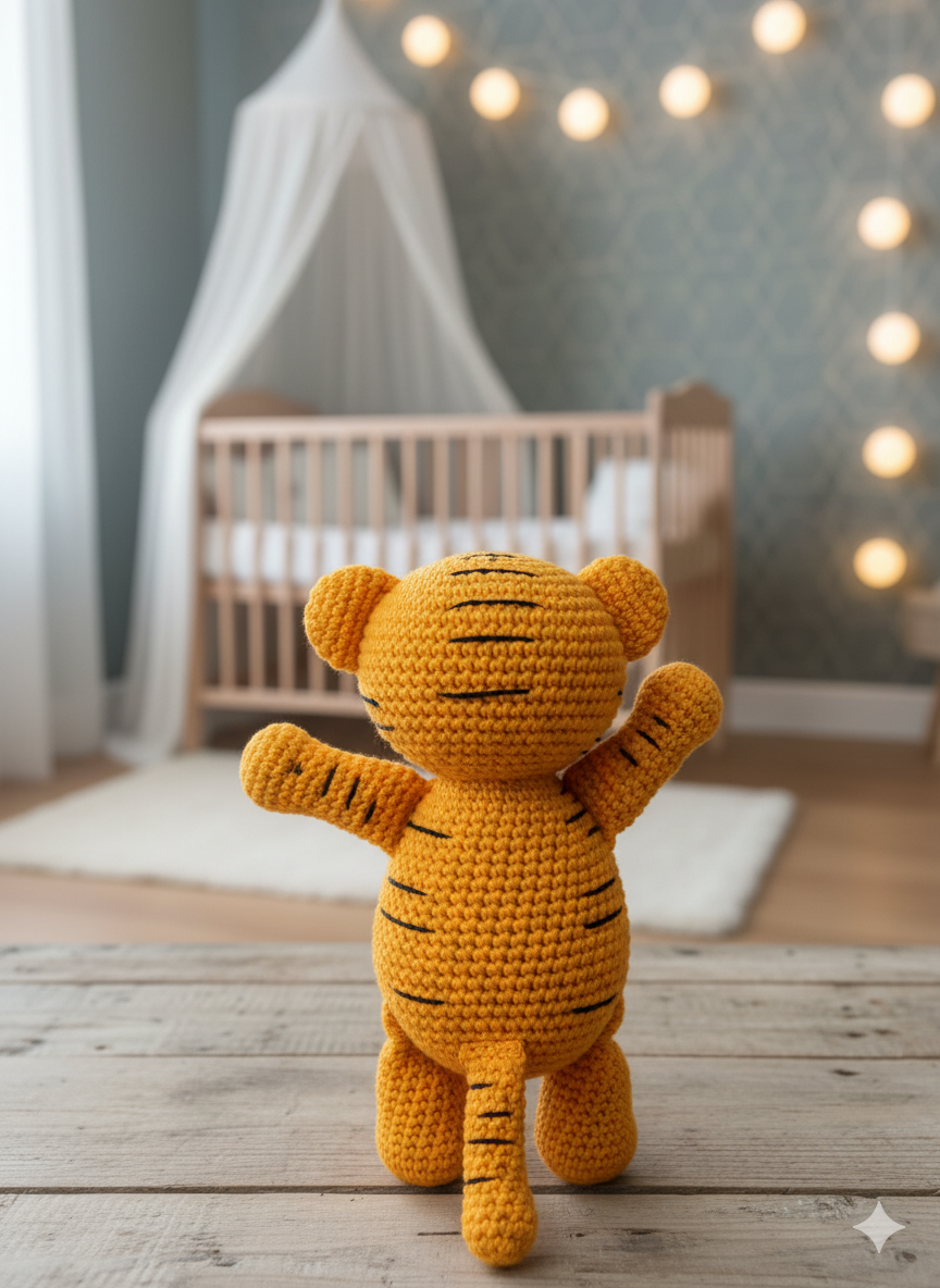 Handmade Crochet Tiger -18cm