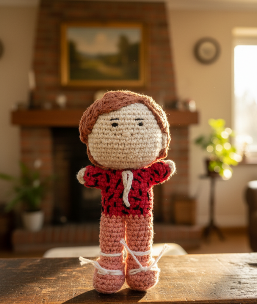 Handmade Crochet Pocket Boy Doll- 14 cm