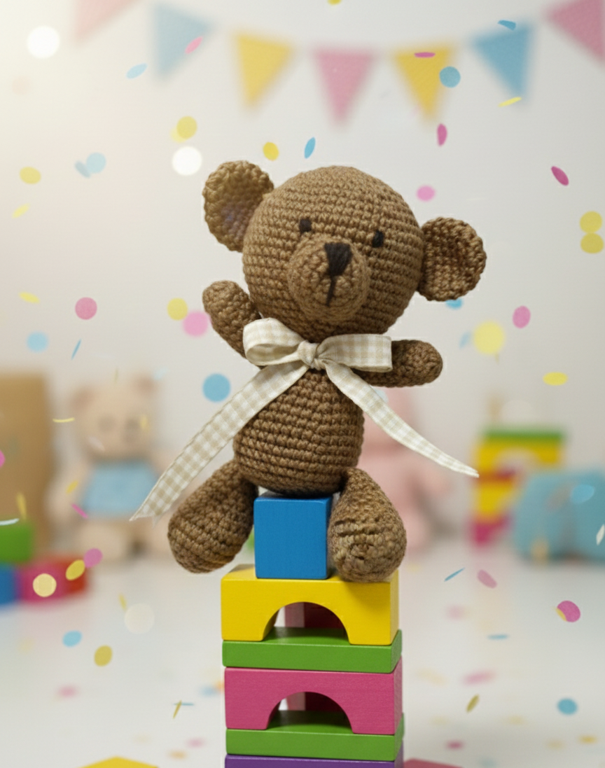 MynaMo Toffee The Teddy – Handmade Crochet Toy | Little Souls Collection - 15m