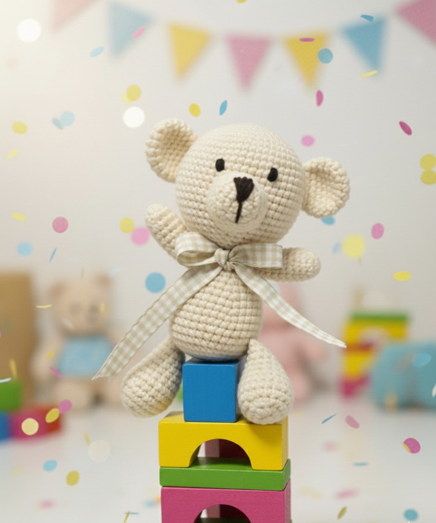 MynaMo Toffee The Teddy – Handmade Crochet Toy | Little Souls Collection - 15m