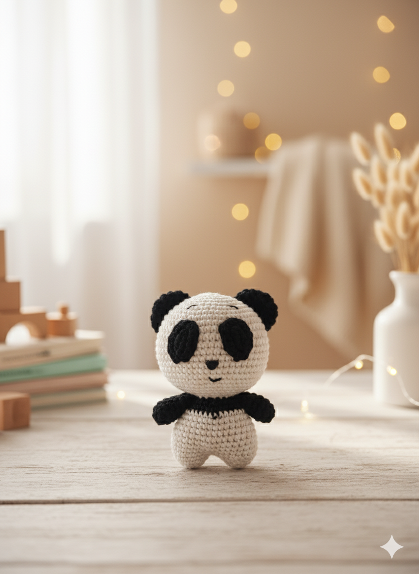 Handmade Crocheted Panda - 15 cm