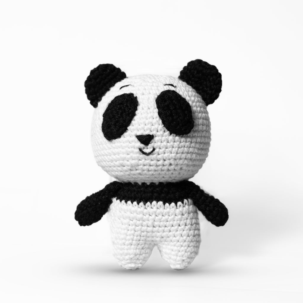 Handmade Crochet Panda Animal Companion | Pocket-Sized Amigurumi Gift for Kids, Collectors & Loved Ones | Sustainable & Eco-Friendly | Pocket Pals – Coco the Panda 10 cm