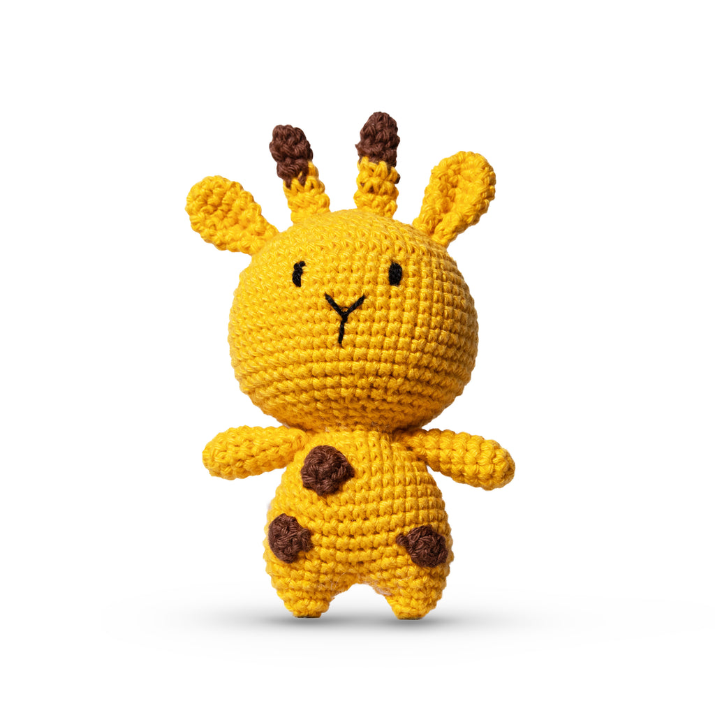 Handmade Crochet Giraffe Animal Companion | Pocket-Sized Amigurumi Gift for Kids, Collectors & Loved Ones | Sustainable & Eco-Friendly | Pocket Pals – Tuki the Giraffe 12 cm