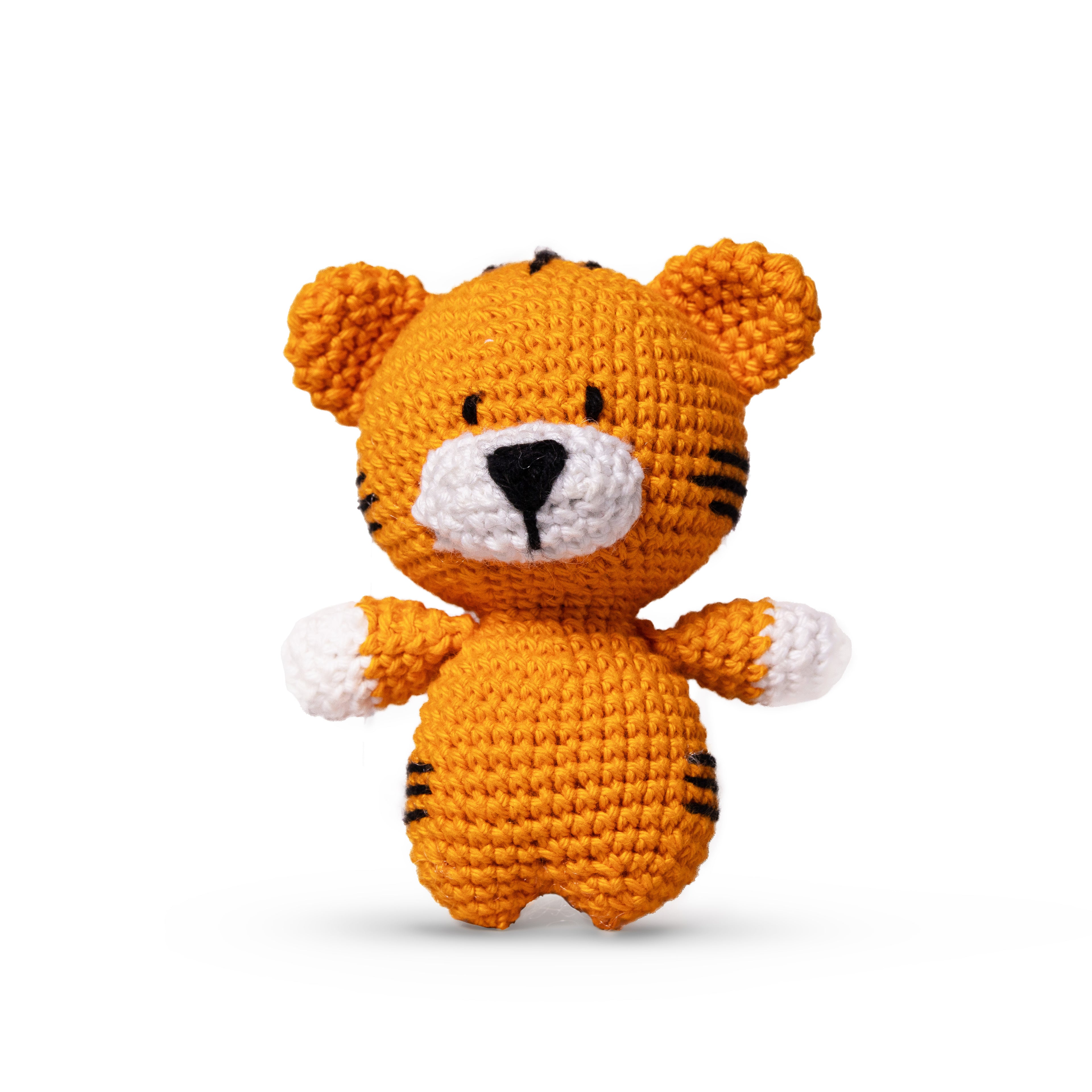 Handmade Crochet Tiger | Pocket-Sized Stuffed Amigurumi | 10 cm