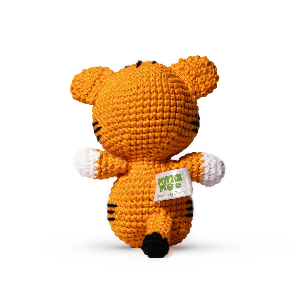 Handmade Crochet Tiger | Pocket-Sized Stuffed Amigurumi | 10 cm