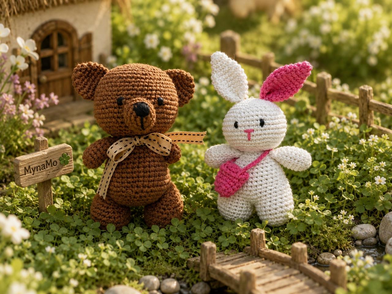 Double Luck Bundle ~ Little Souls Special Edition | Lumi the Bunny & Toffee the Teddy | Handmade Crochet Plush Gift Set | Keepsake Companion (Pack of 2)