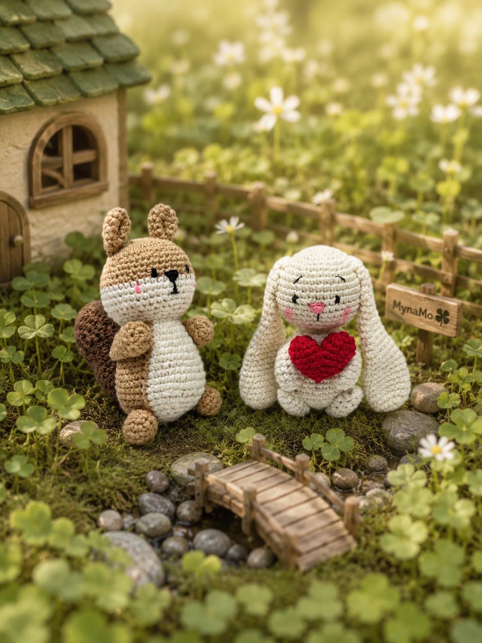 Little Souls Double Luck Bundle – Hazel the Squirrel & Lovey the Bunny | Handmade Crochet Toy Gift Set | Collectible Amigurumi Companions | Thoughtful Gift for Kids & Adults (Pack of 2)