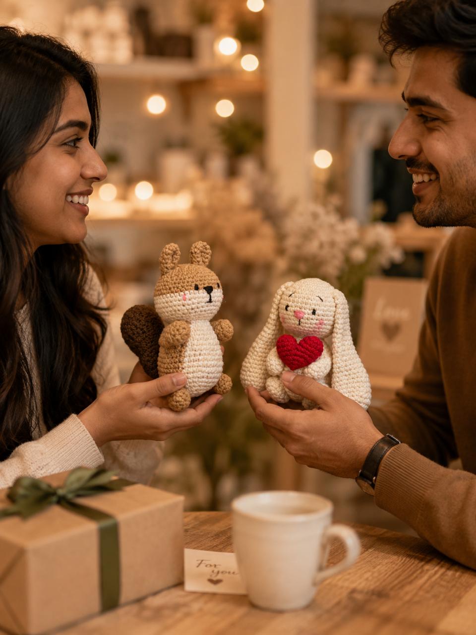 Little Souls Double Luck Bundle – Hazel the Squirrel & Lovey the Bunny | Handmade Crochet Toy Gift Set | Collectible Amigurumi Companions | Thoughtful Gift for Kids & Adults (Pack of 2)