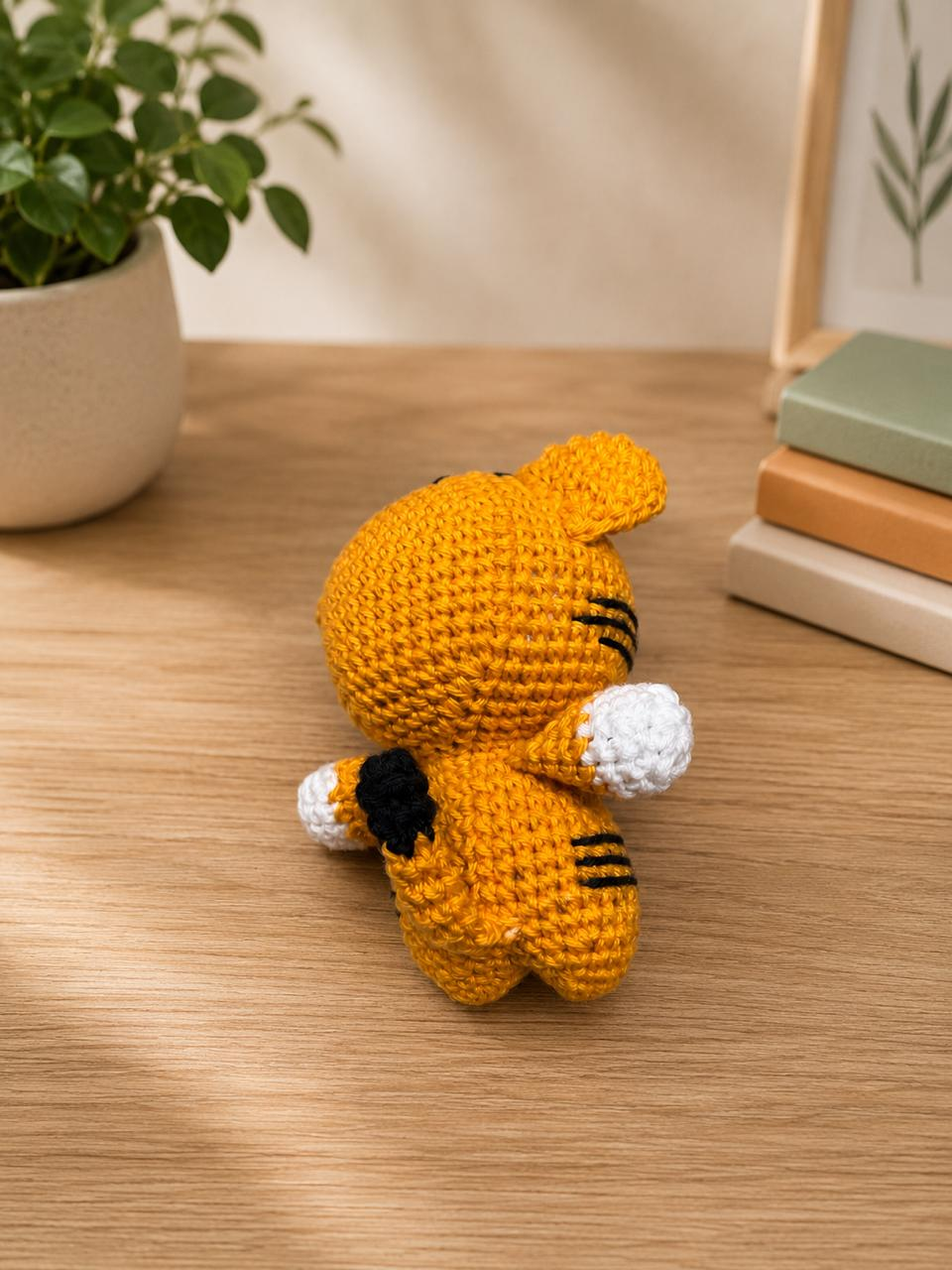 Handmade Crochet Tiger | Pocket-Sized Stuffed Amigurumi | 10 cm