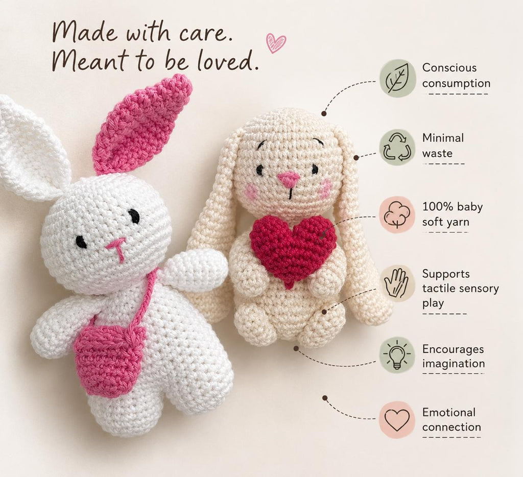 Double Luck Bundle ~ Little Souls Special Edition | Lumi & Lovey Handmade Crochet Bunny Gift Set | Keepsake Companions (Pack of 2)