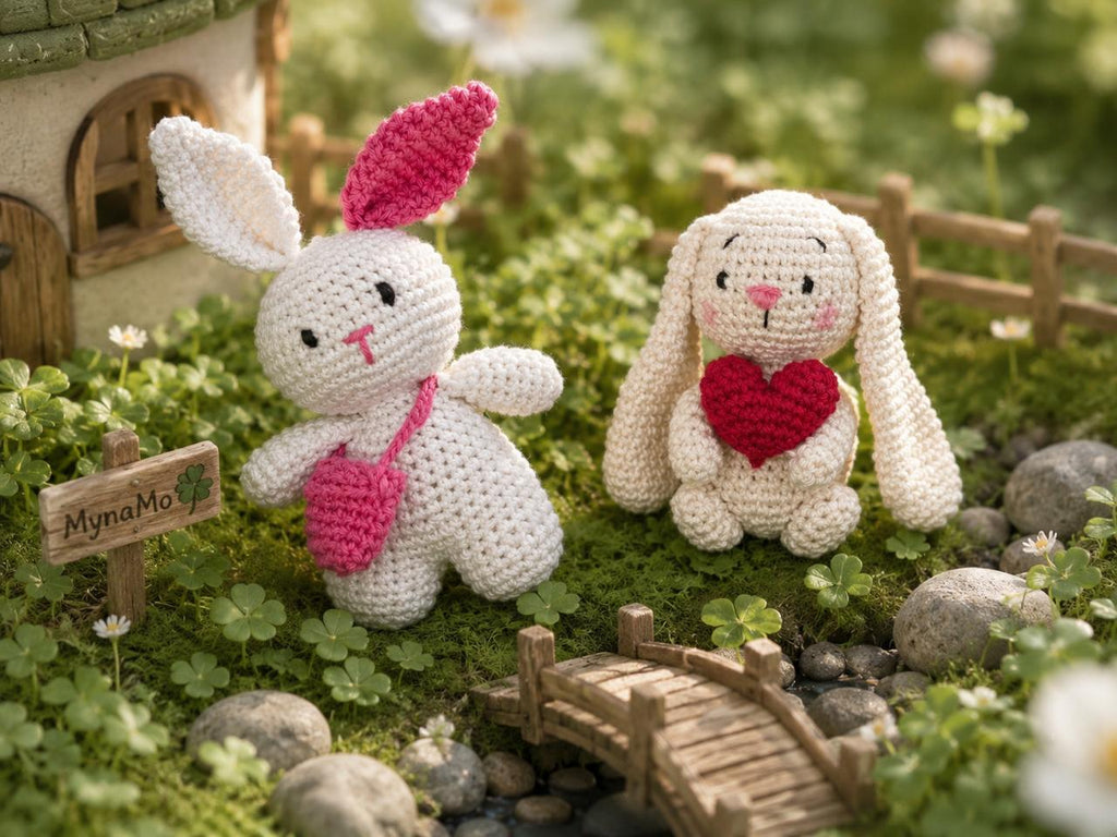 Double Luck Bundle ~ Little Souls Special Edition | Lumi & Lovey Handmade Crochet Bunny Gift Set | Keepsake Companions (Pack of 2)
