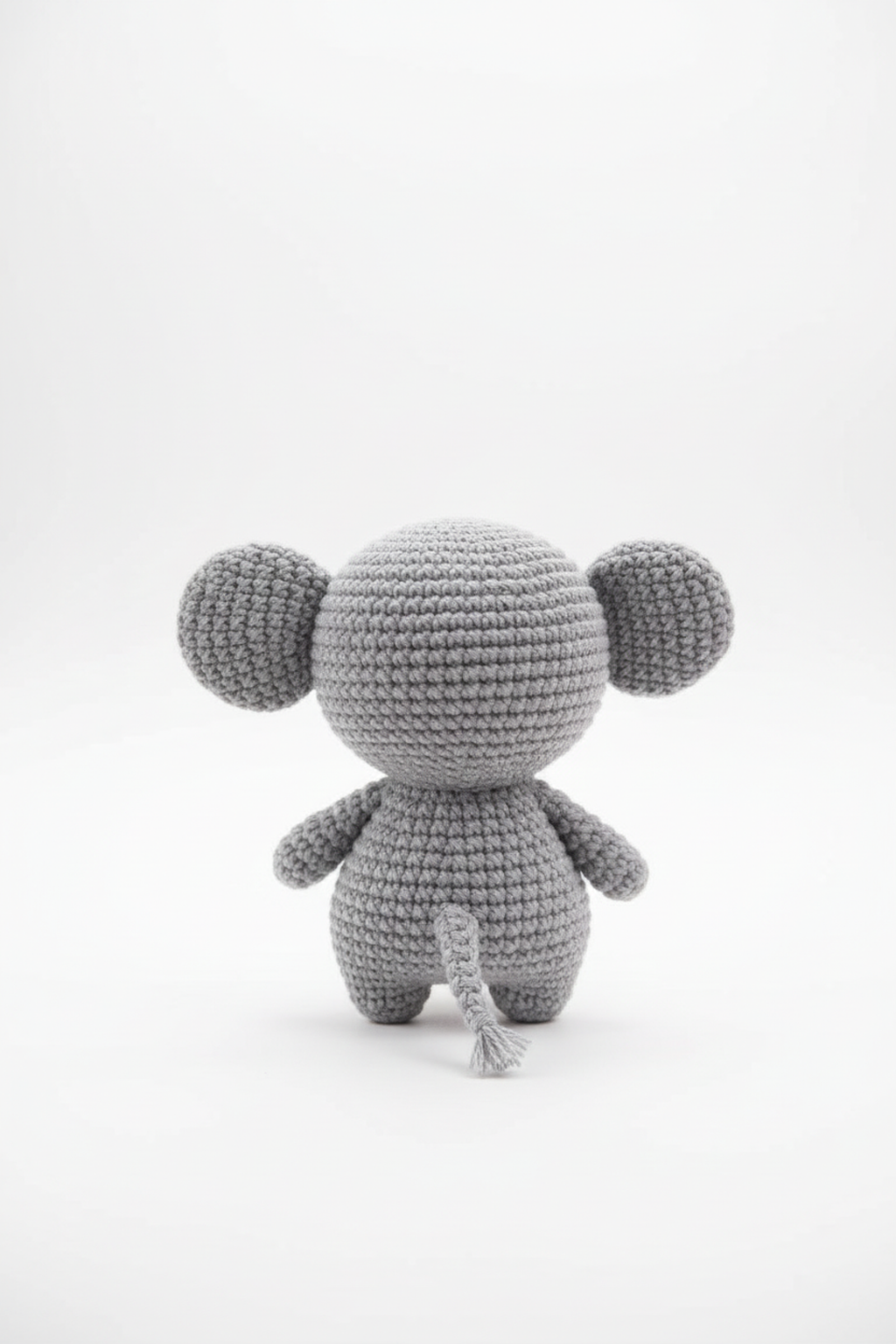 Handmade Crochet Elephant Plush Toy - 15 cm (Gray)