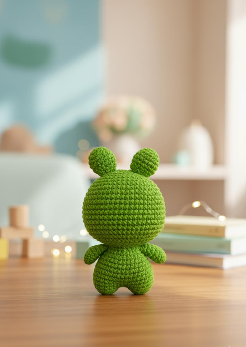 Zuzu the Frog - Handmade Crochet Pocket Pal - 10cm