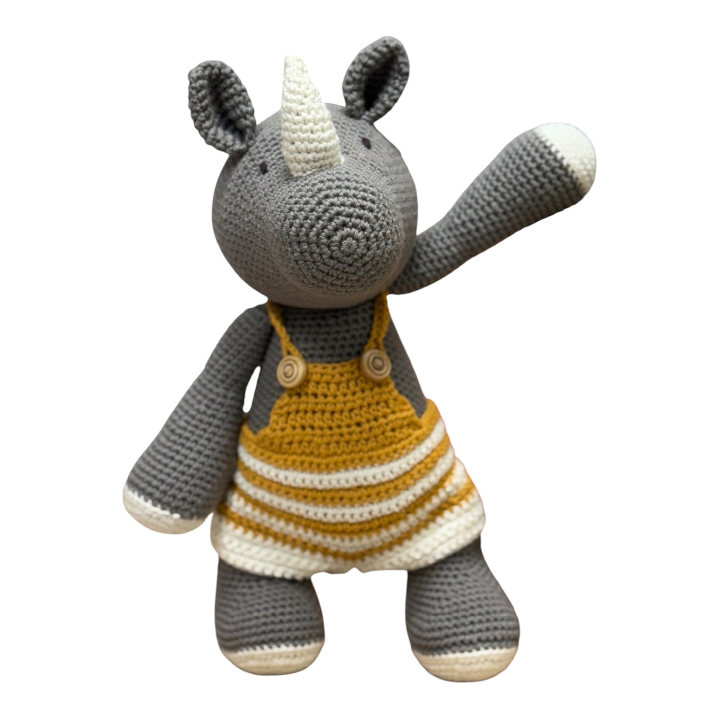 Handmade Crochet Rhino Soft Toy - 30 cm